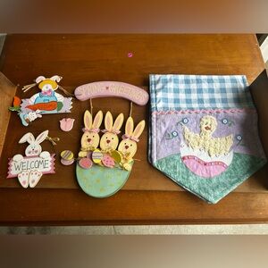 Easter Bunny and Chick Decoration Set